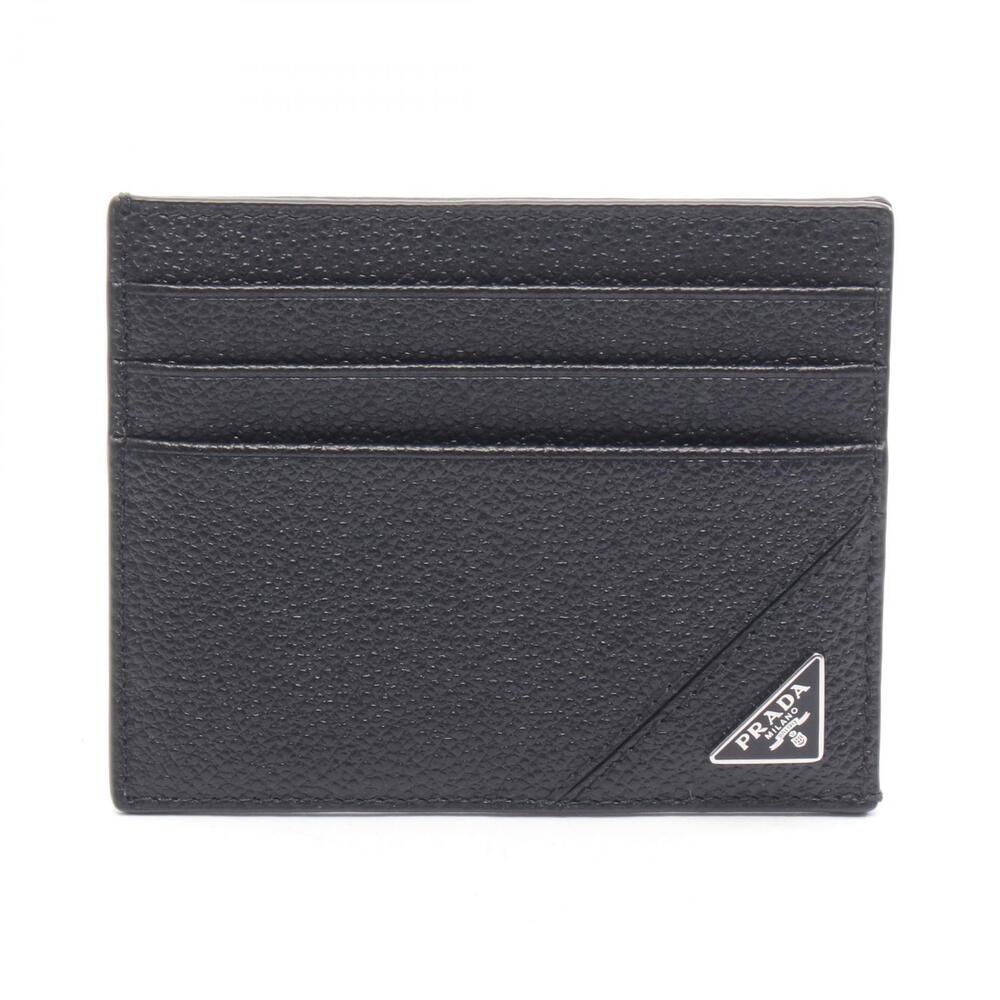 Prada Triangle Case Wallet Leather Black